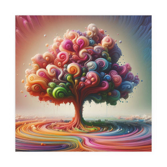 Colorful Swirls In A Tree | Indoor and Outdoor Silk Poster