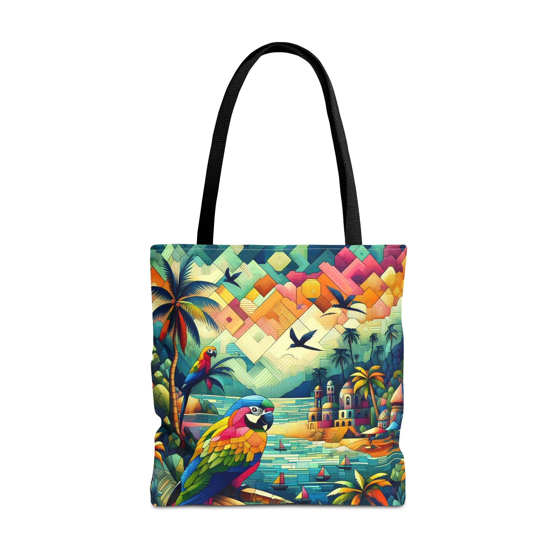 Parrots Overlooking A City | Tote Bag