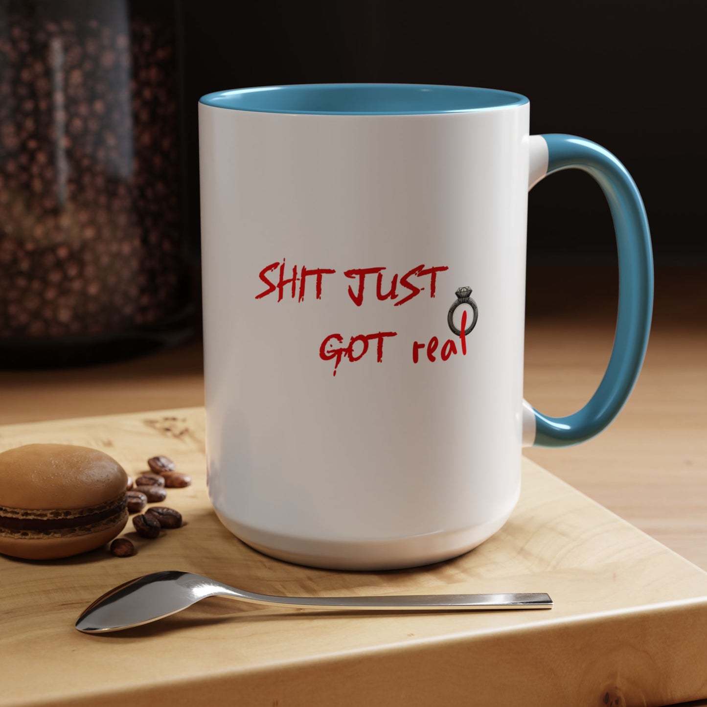 Shit Just Got Real Engagement Ring | Accent Coffee Mug (11, 15oz)