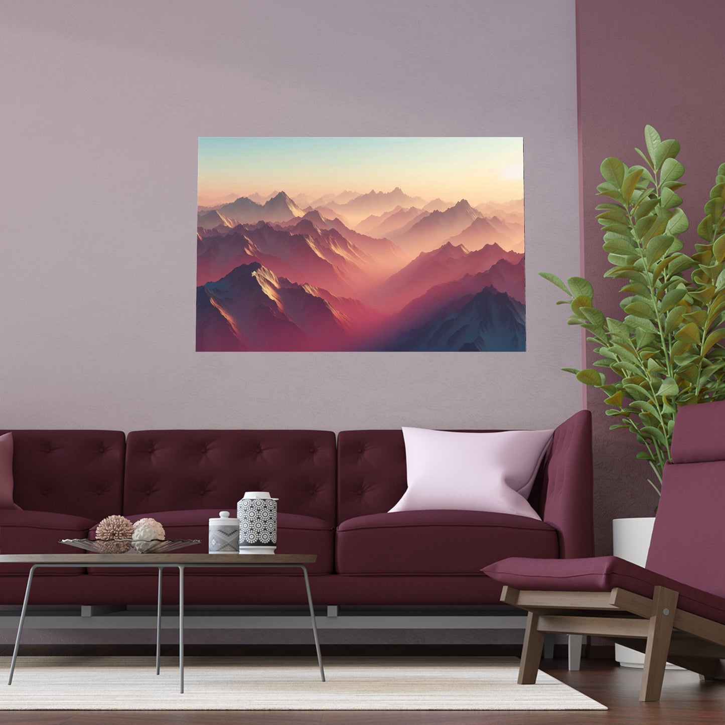 Dawn on the Mountains | Indoor and Outdoor Silk Poster