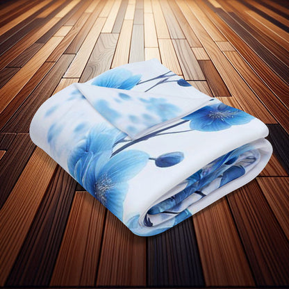 Blue Cherry Blossoms | Arctic Fleece Blanket