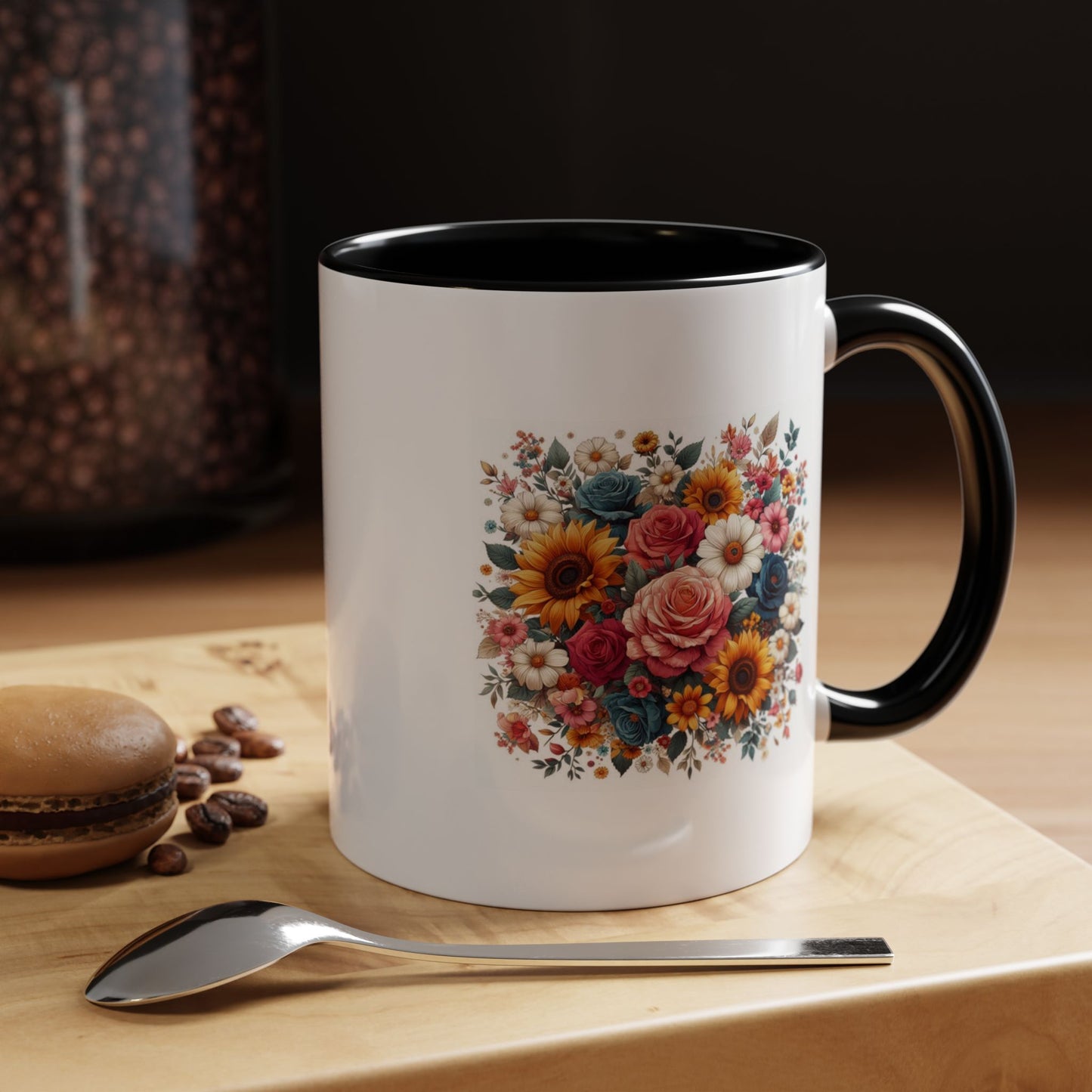 Fleurs multicolores | Tasse à café Accent (11, 15 oz)