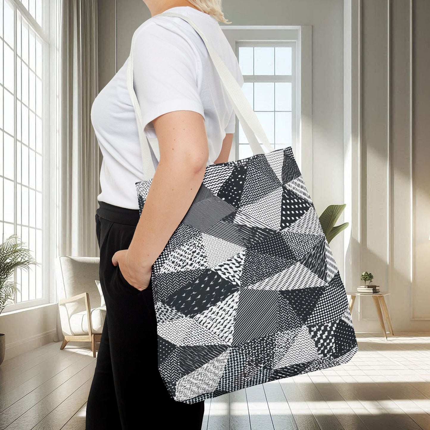 Black, White Abstract Shapes | Tote Bag