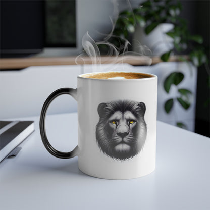 Lion Face with Golden Eyes | Color Morphing Mug, 11oz