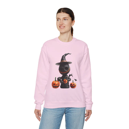 Sudadera unisex de cuello redondo de mezcla pesada Scary Witch Doll