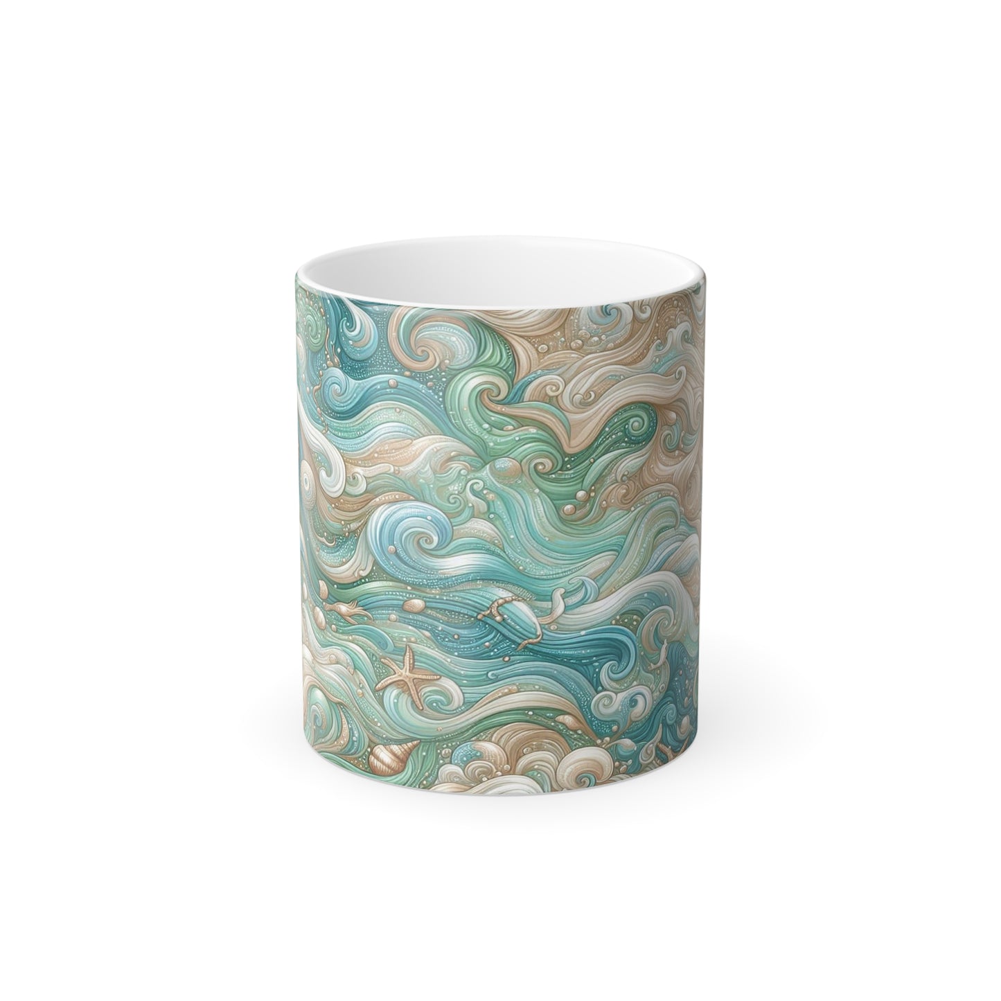 Beauté de l'océan en 3D | Tasse à changement de couleur, 11 oz