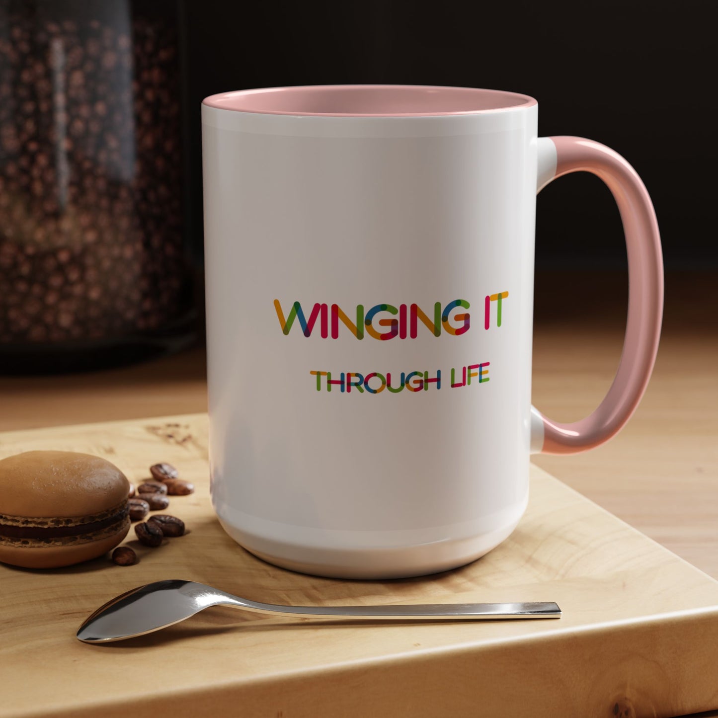 Winging it Through Life | Accent Coffee Mug (11, 15oz)