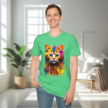 Chat vibrant | T-shirt doux unisexe