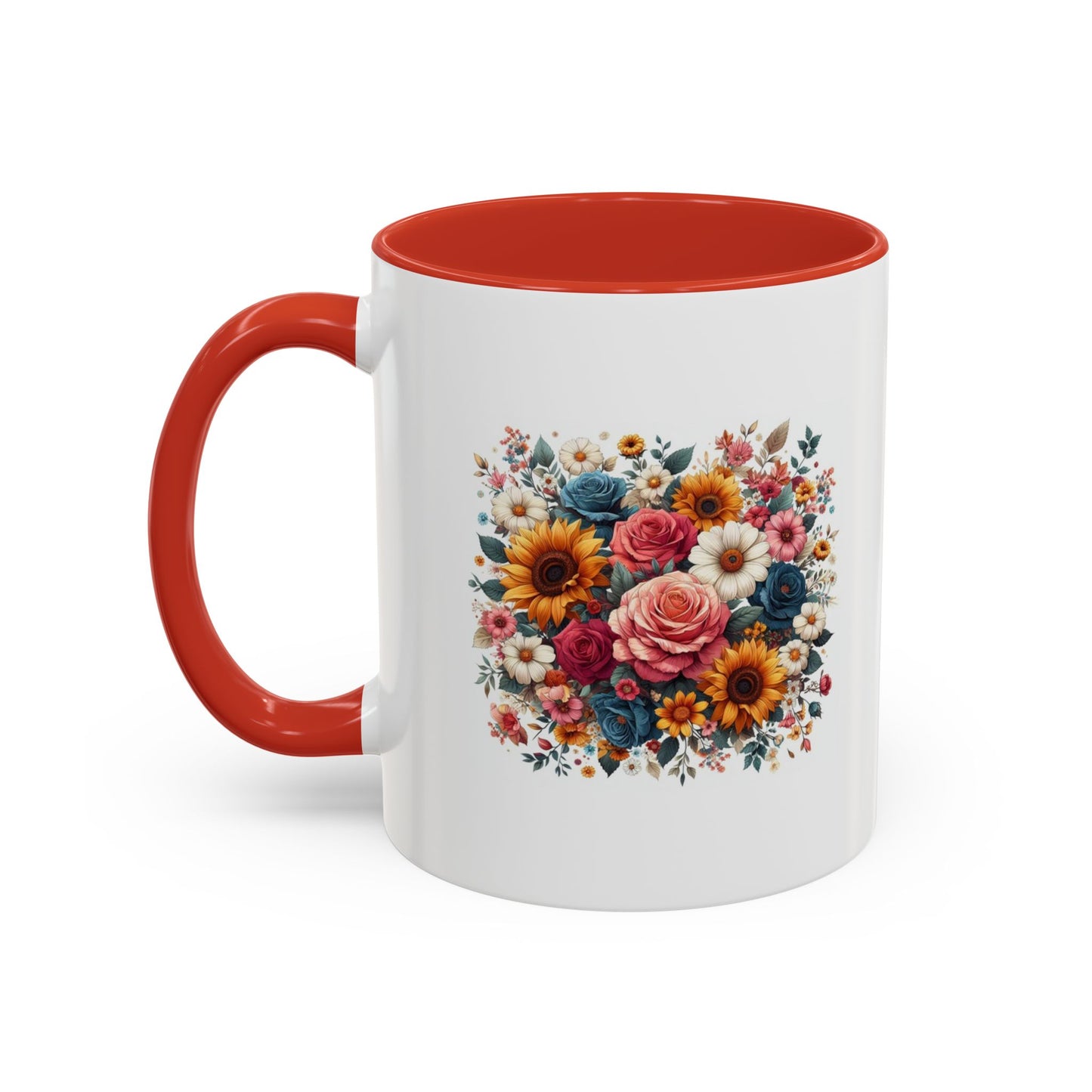 Fleurs multicolores | Tasse à café Accent (11, 15 oz)