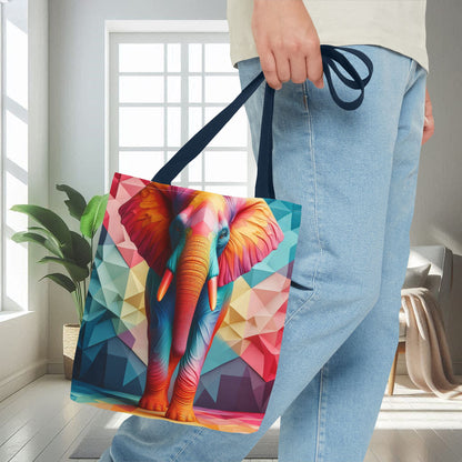 Multicolored Polyfaceted Elephant | Tote Bag