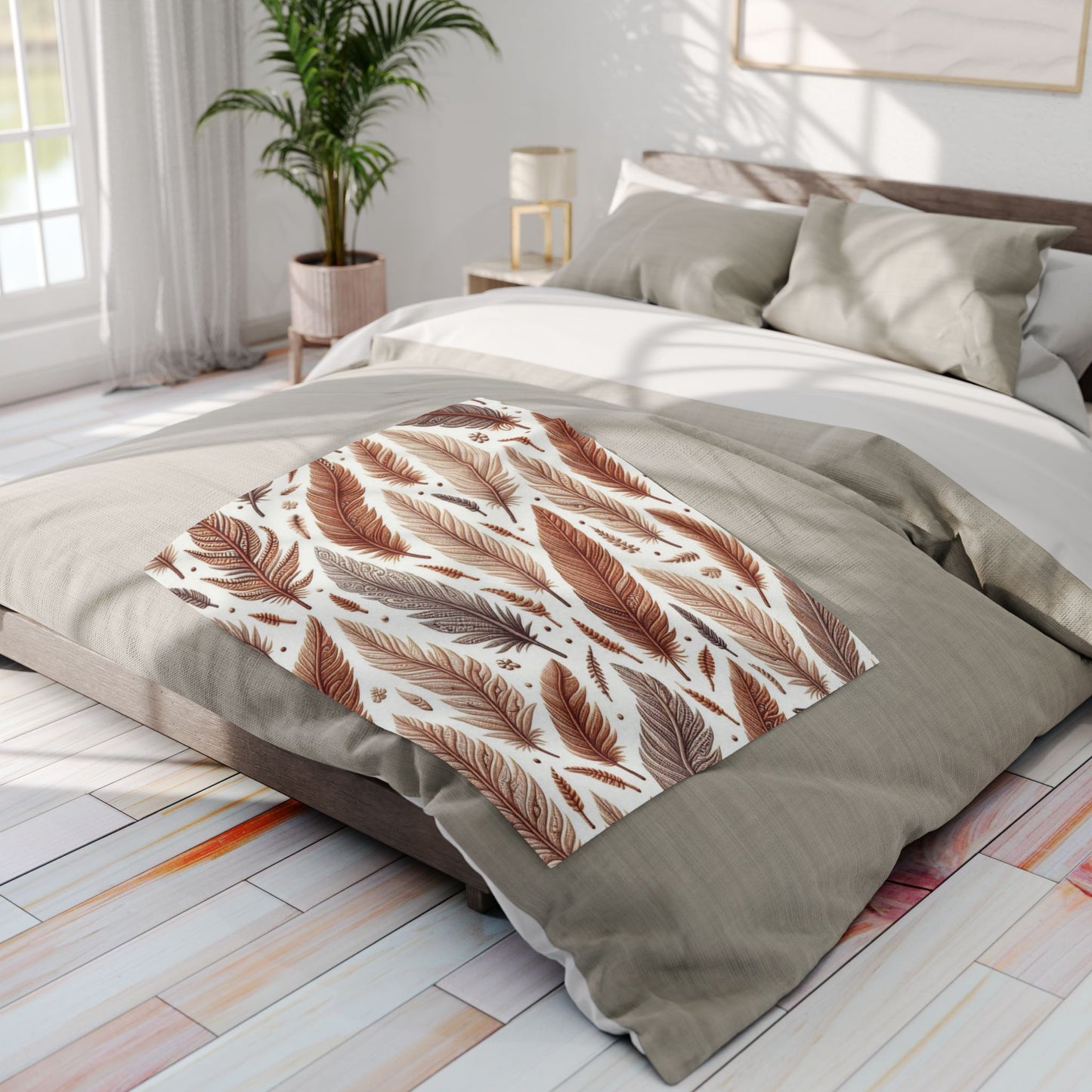 Feathers Pattern | Arctic Fleece Blanket