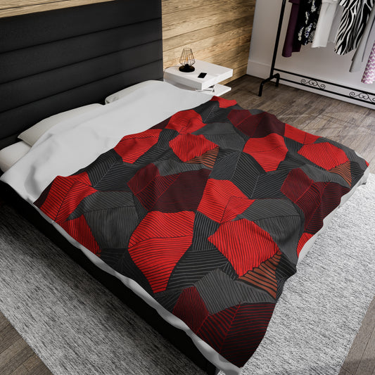 3D Objects Pattern | Velveteen Plush Blanket