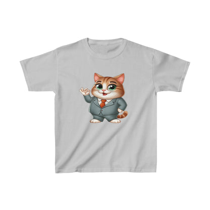 Camiseta de algodón pesado para niños Gato con esmoquin