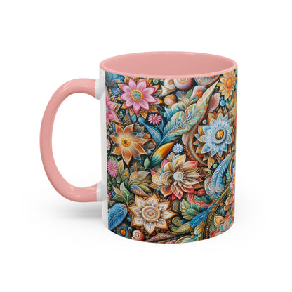 Floral Pattern | Accent Coffee Mug (11oz)