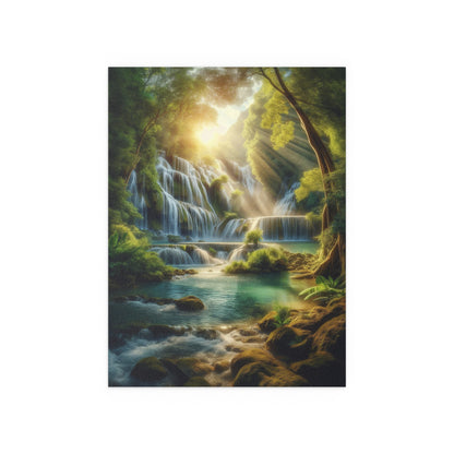 Waterfall in Forest | Indoor and Outdoor Silk Poster