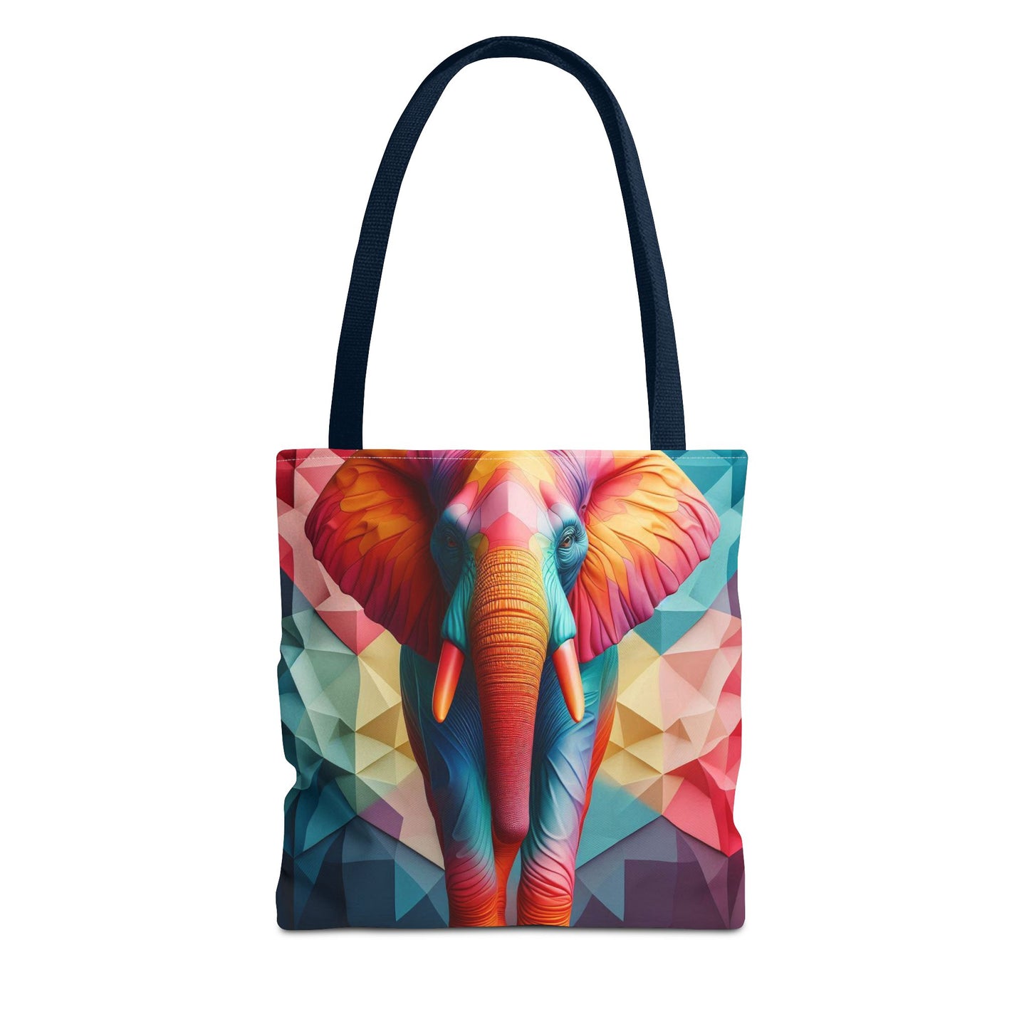 Multicolored Polyfaceted Elephant | Tote Bag