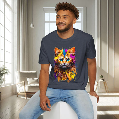 Chat peint | T-shirt doux unisexe