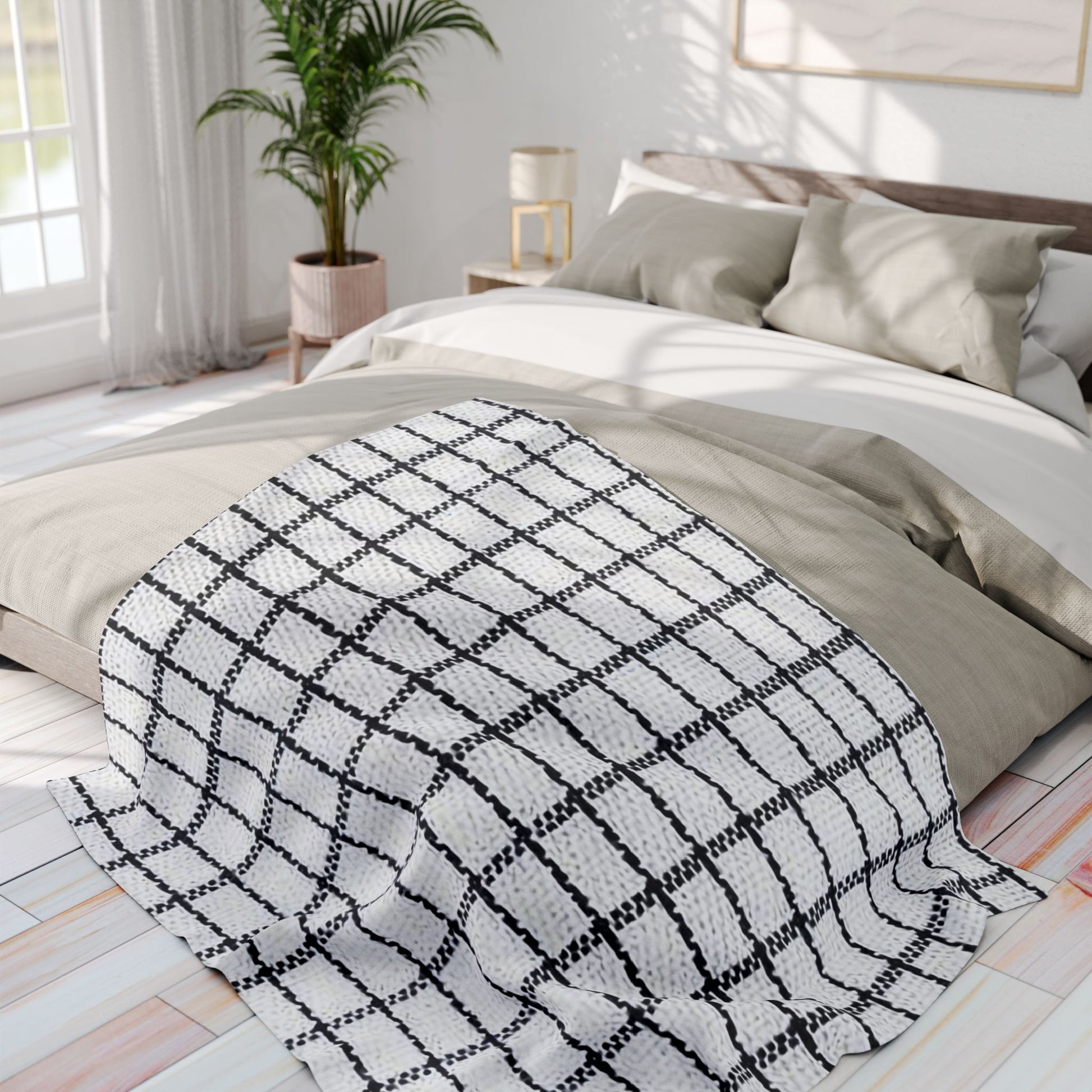 Graph Check Pattern | Arctic Fleece Blanket