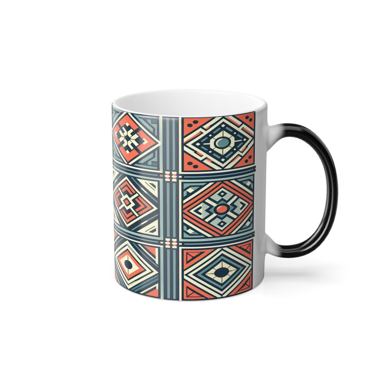 Diamond Geometric Pattern | Color Morphing Mug, 11oz