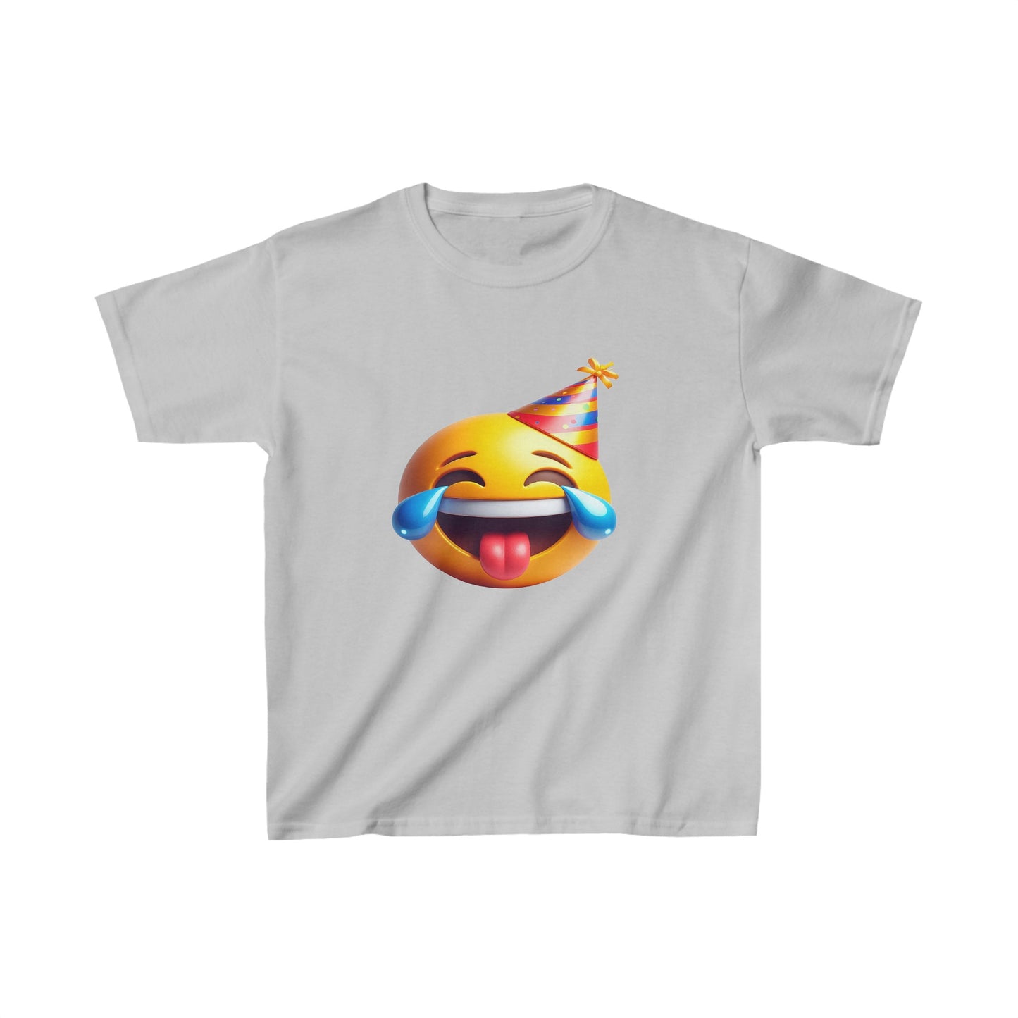 T-shirt en coton épais pour enfants avec emoji et casquette d'anniversaire