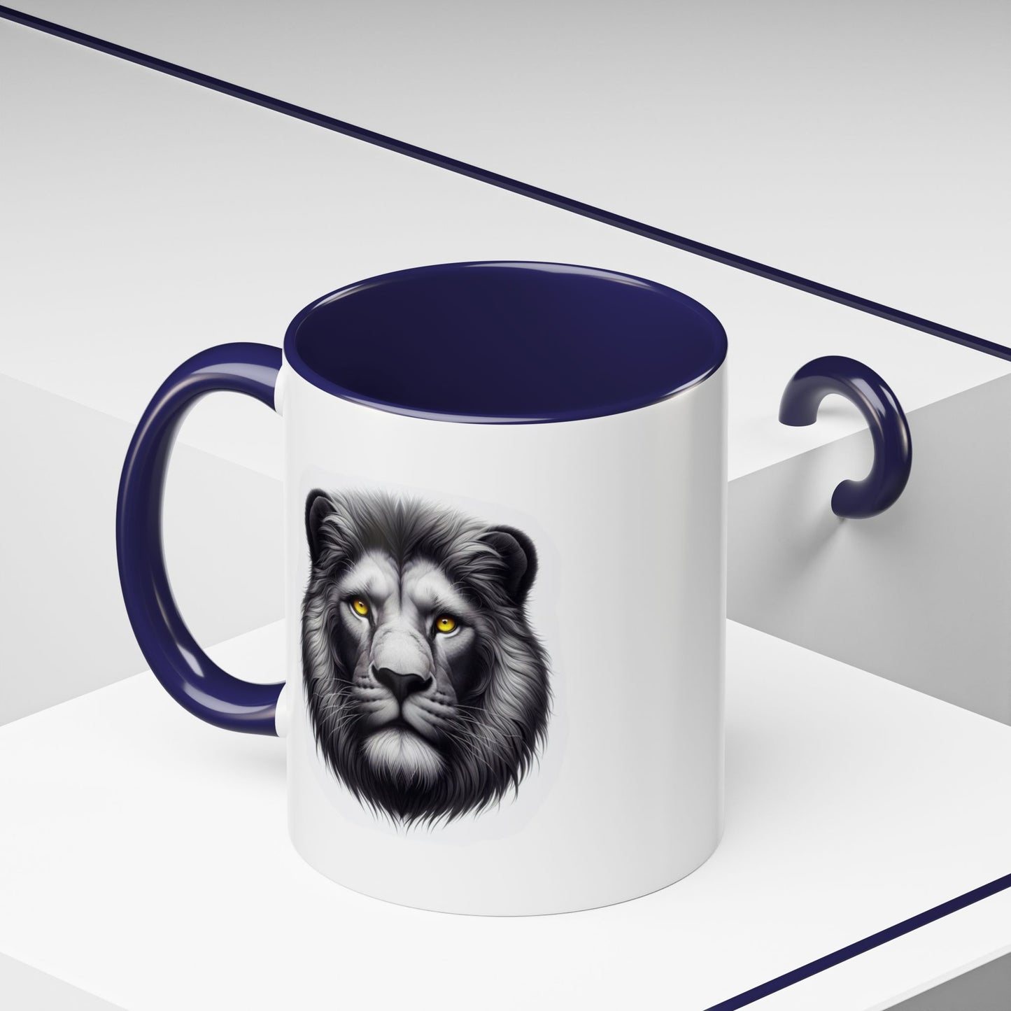 Lion Face with Golden Eyes | Accent Coffee Mug (11, 15oz)