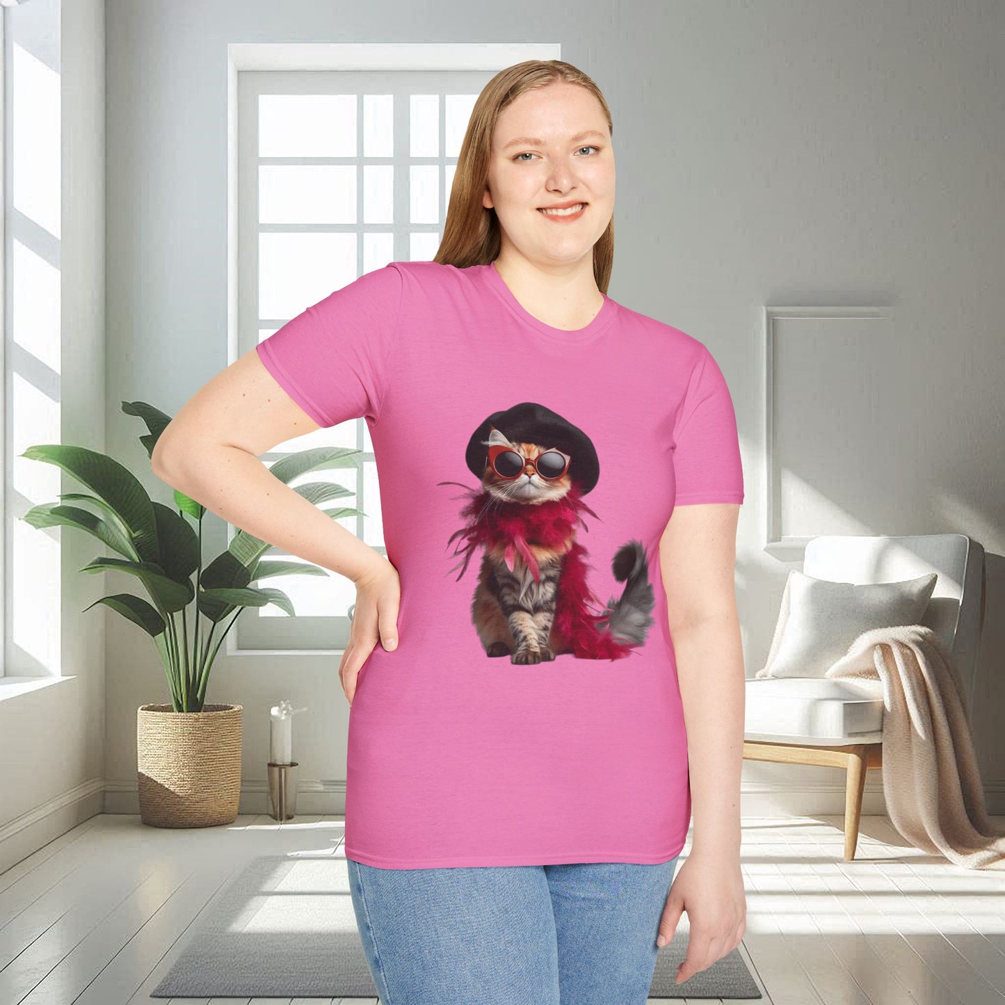 Fashionista Cat | Unisex Soft T-shirt