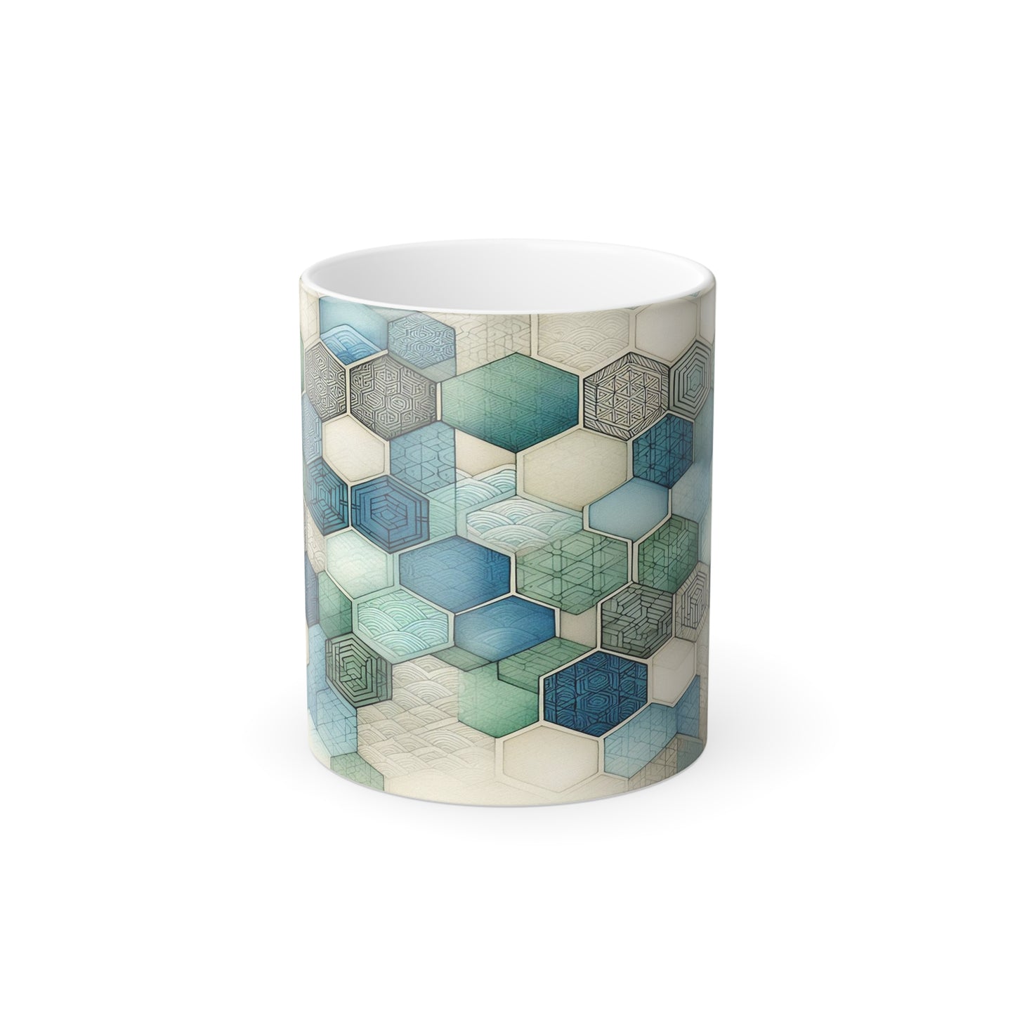 Calming Geometric Design | Color Morphing Mug, 11oz