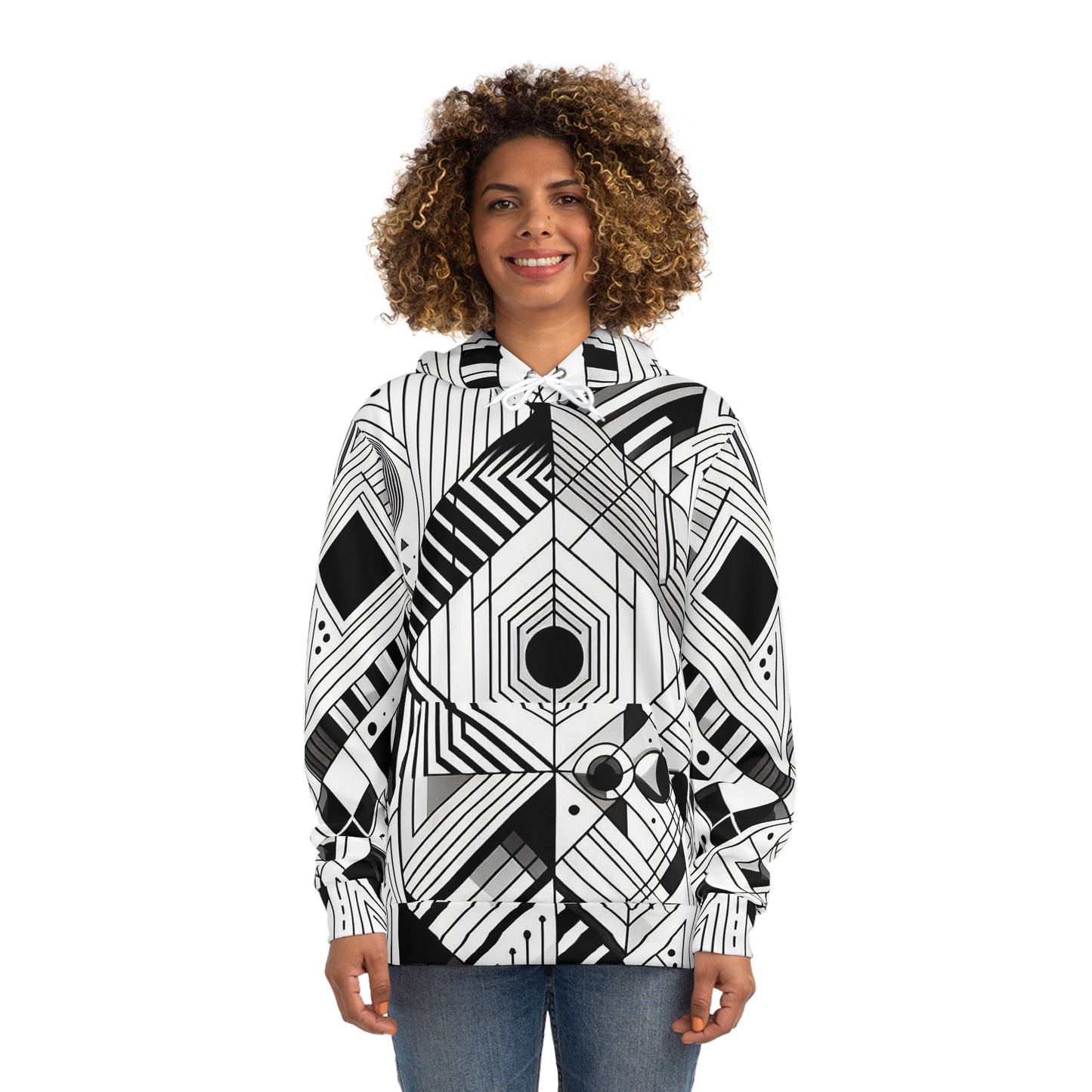 Geometric Black and White Pattern | Unisex Hoodie