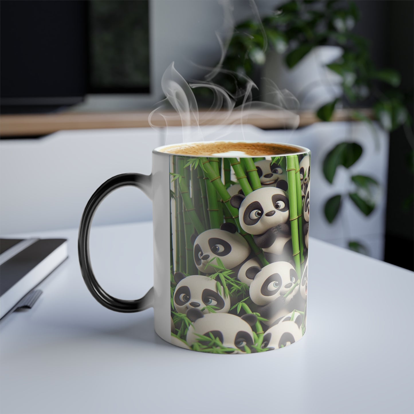 Playful Pandas with Bamboo | Color Morphing Mug, 11oz