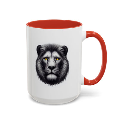 Lion Face with Golden Eyes | Accent Coffee Mug (11, 15oz)