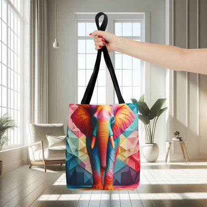 Multicolored Polyfaceted Elephant | Tote Bag