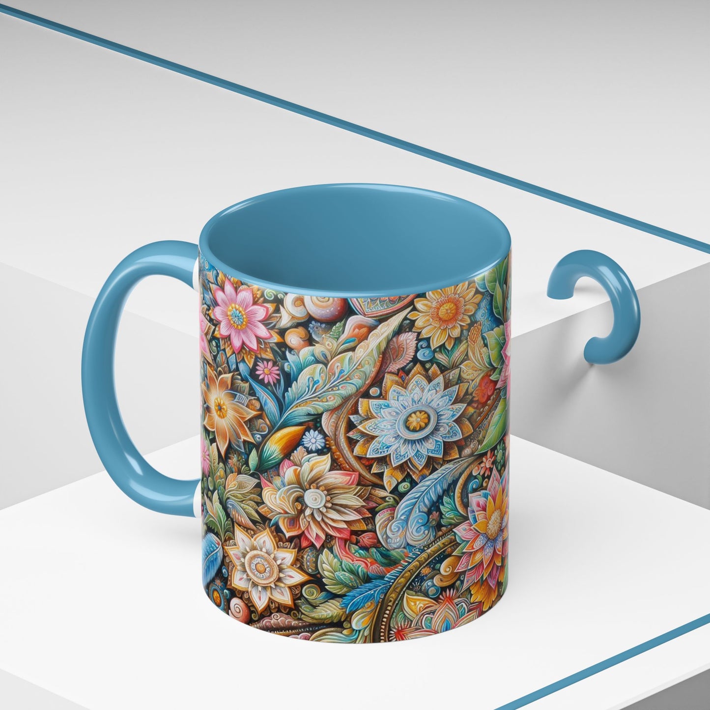 Floral Pattern | Accent Coffee Mug (11oz)