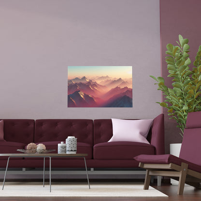 Dawn on the Mountains | Indoor and Outdoor Silk Poster