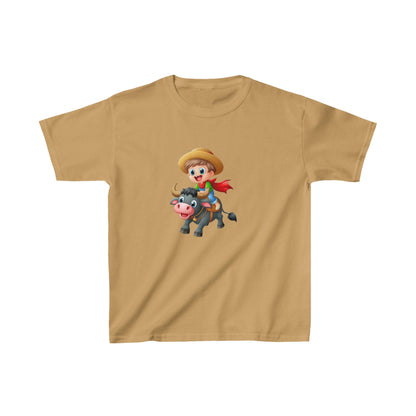 Boy ridding Buffalo | Kids Heavy Cotton™ Tee