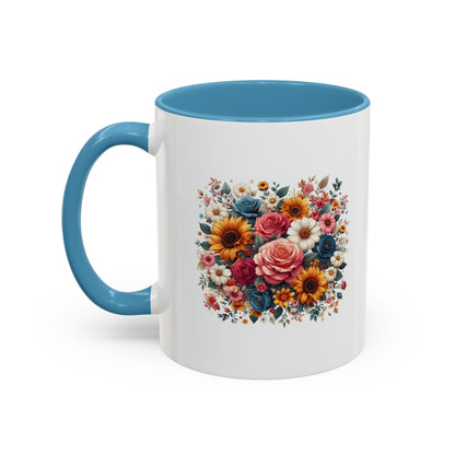 Fleurs multicolores | Tasse à café Accent (11, 15 oz)