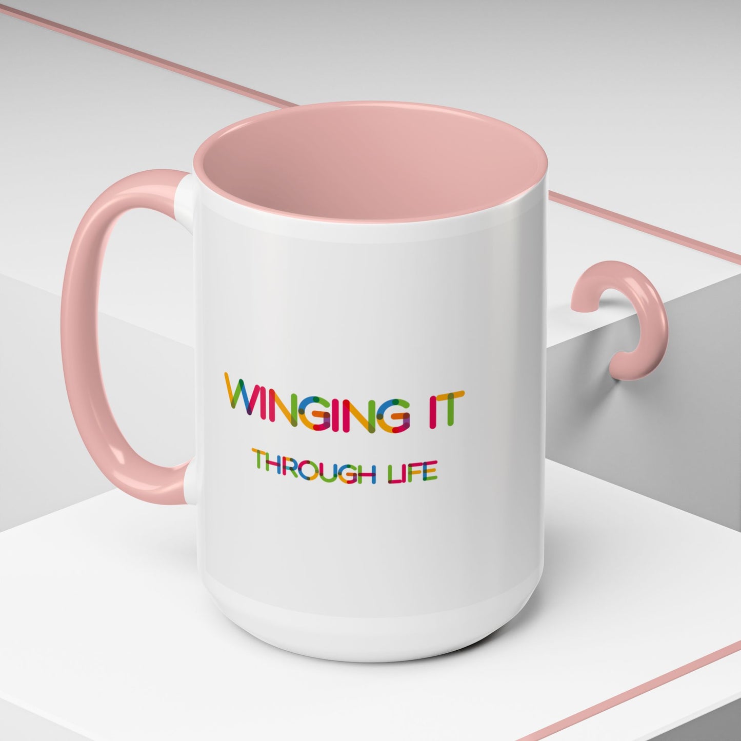 Winging it Through Life | Accent Coffee Mug (11, 15oz)