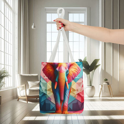 Multicolored Polyfaceted Elephant | Tote Bag