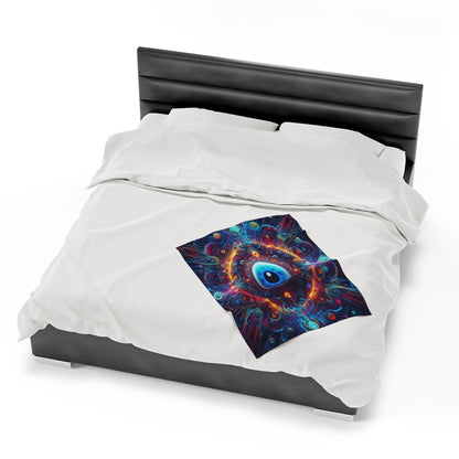 Evil Eye Design | Velveteen Plush Blanket