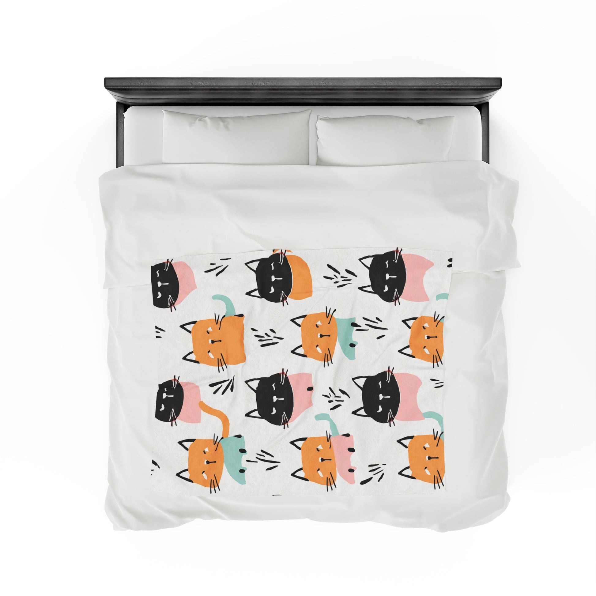 Kitty Pattern | Kid's Velveteen Plush Blanket