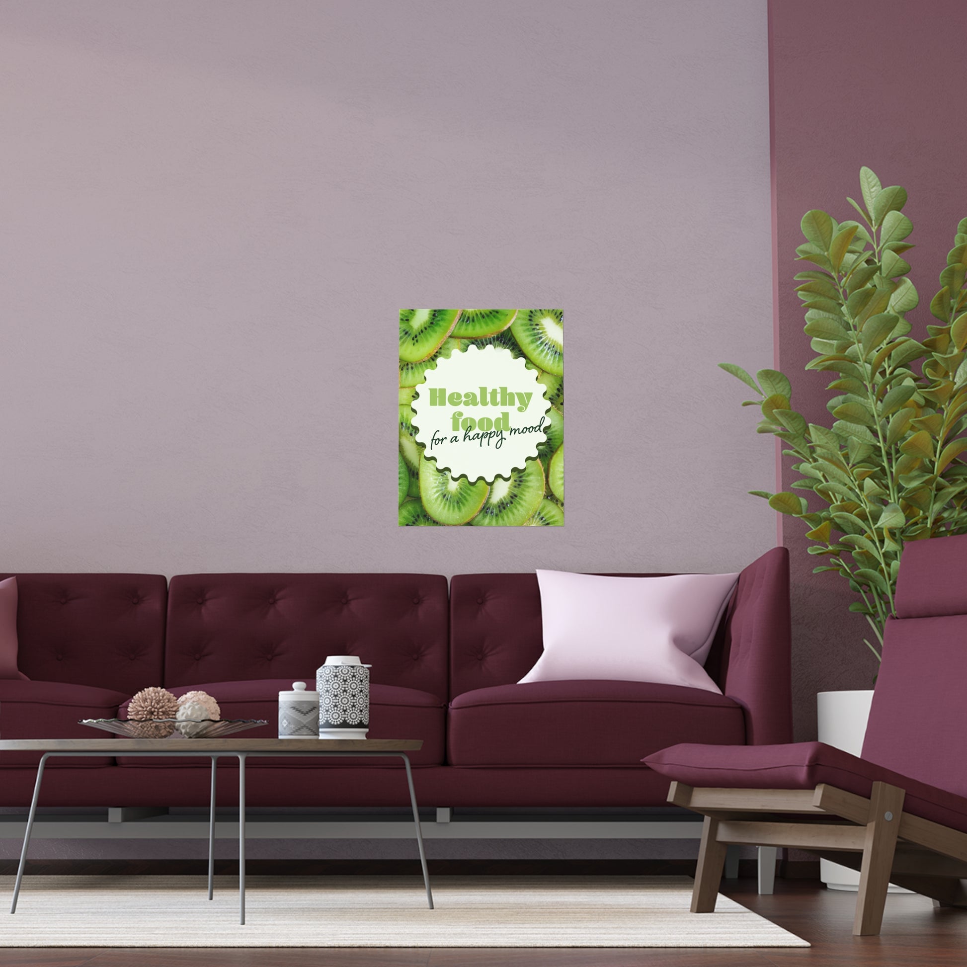 Healthy Food For A Happy Mood | Indoor and Outdoor Silk Poster