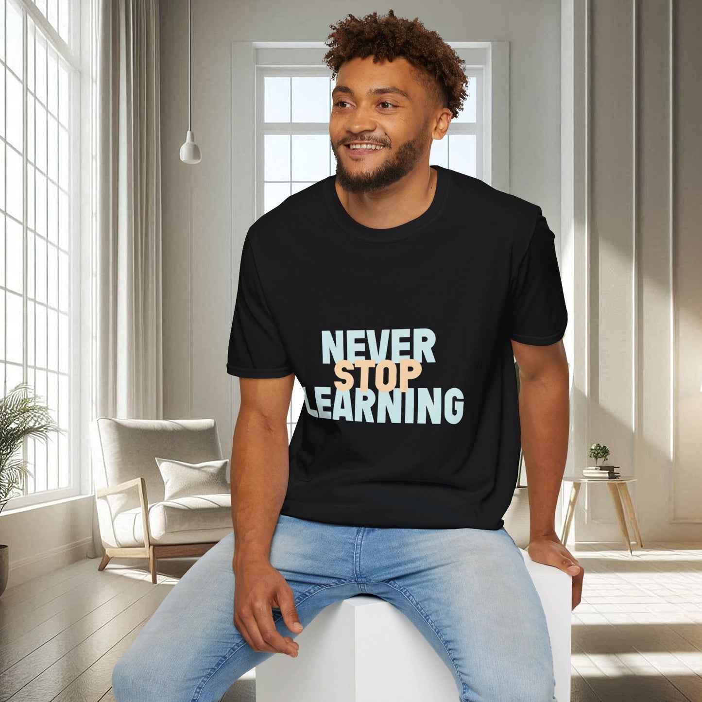 Never Stop Learning | Unisex Soft T-shirt