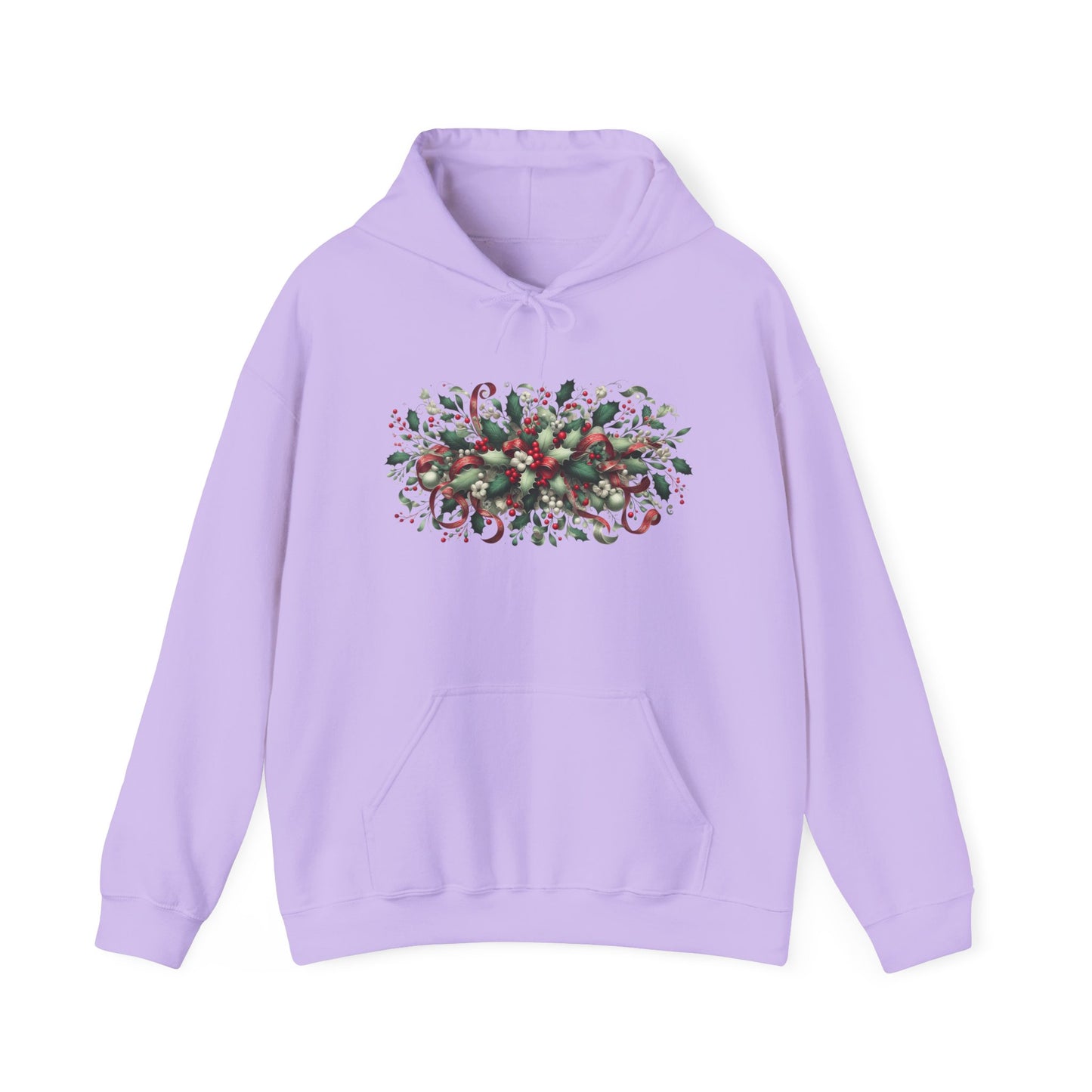 Mistletoe, Holly leaves, Berries and Ribbons | Unisex Heavy Blend™ Hooded Sweatshirt