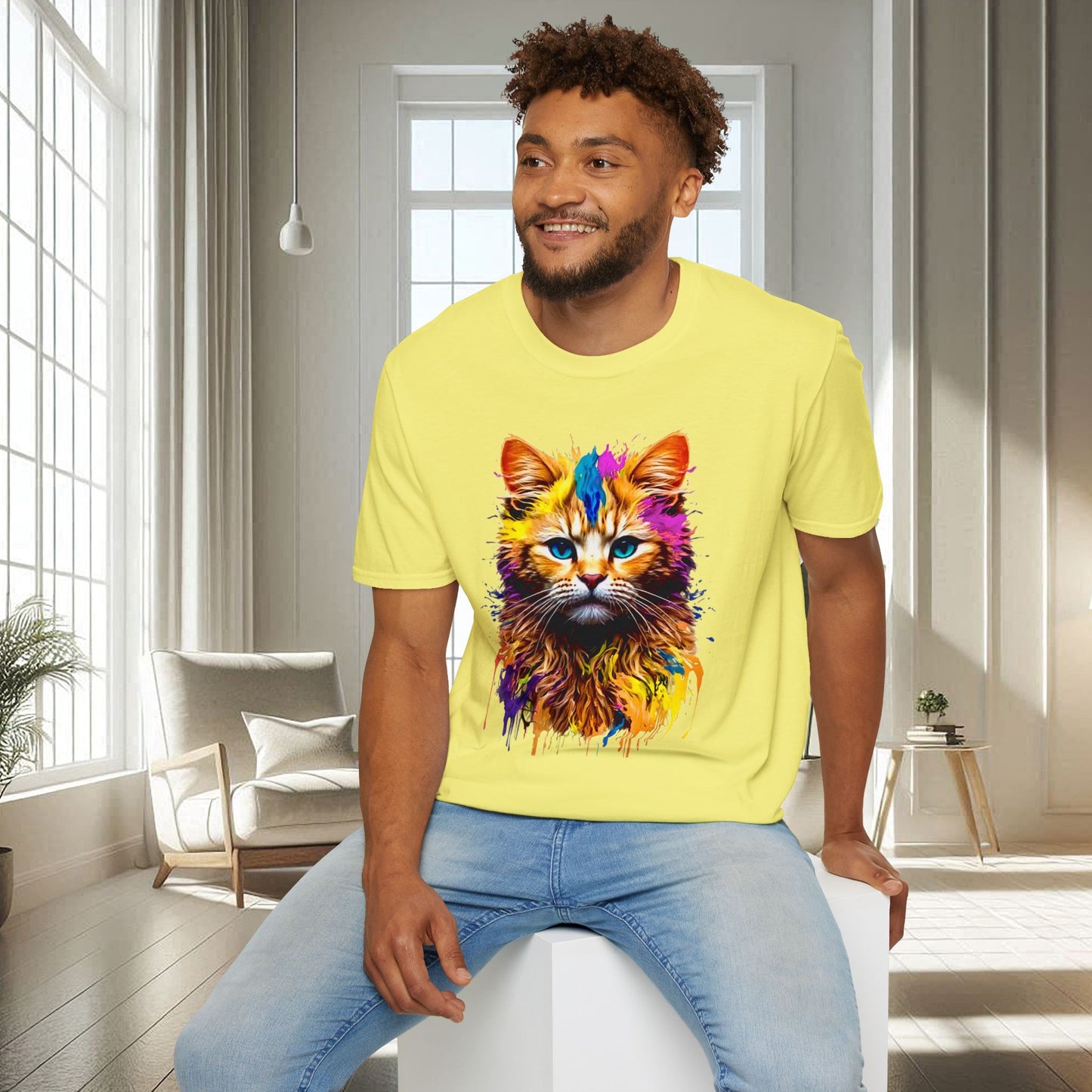 Chat vibrant | T-shirt doux unisexe