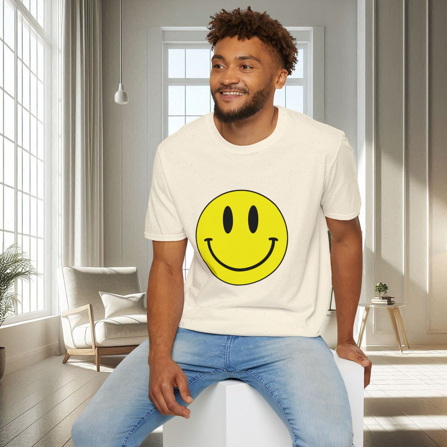 T-shirt unisexe doux avec émoticône souriante