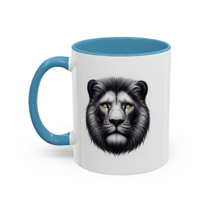 Lion Face with Golden Eyes | Accent Coffee Mug (11, 15oz)