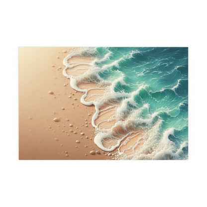 Wave Crashing a Sandy Beach | Indoor and Outdoor Silk Poster