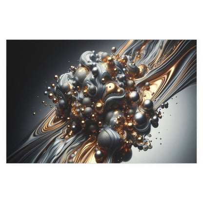 Gold, Silver Fusion | Duality of Life | Indoor and Outdoor Silk Poster