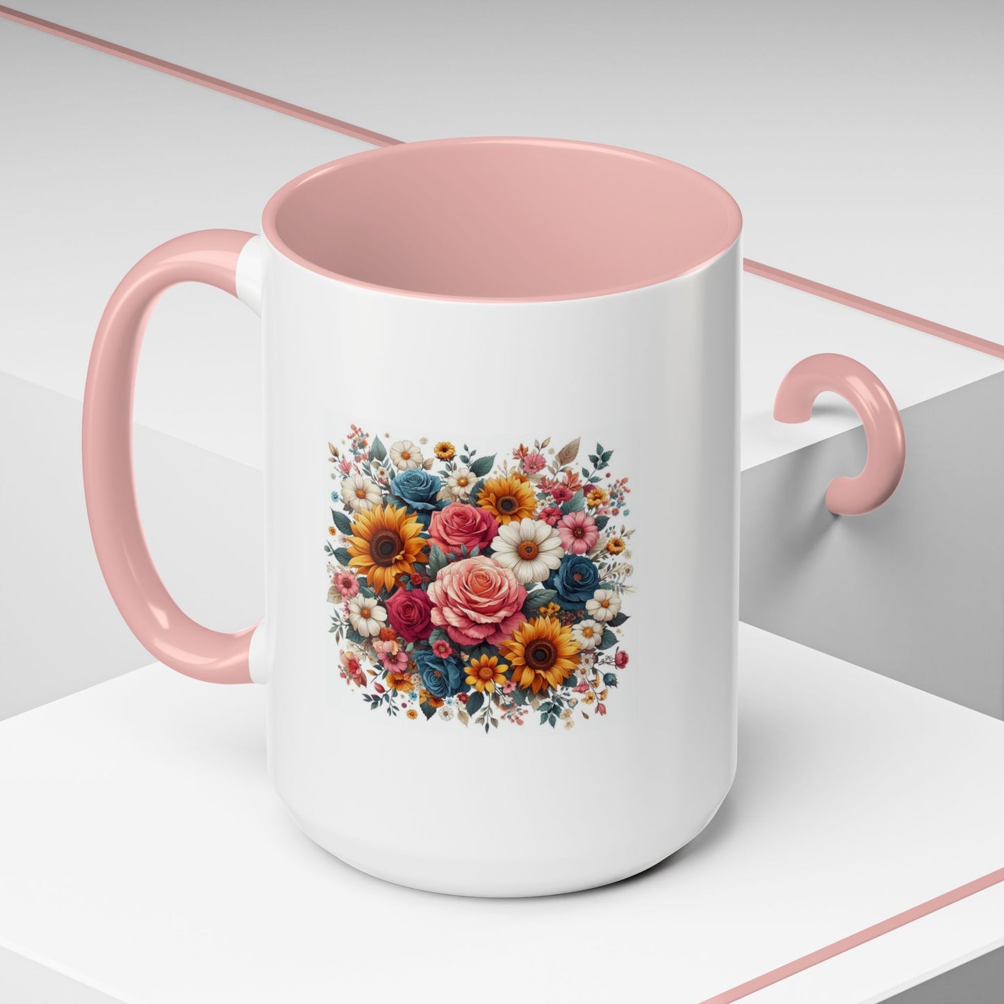 Fleurs multicolores | Tasse à café Accent (11, 15 oz)