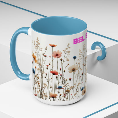 Believe | Wildflowers | Accent Coffee Mug (11, 15oz)