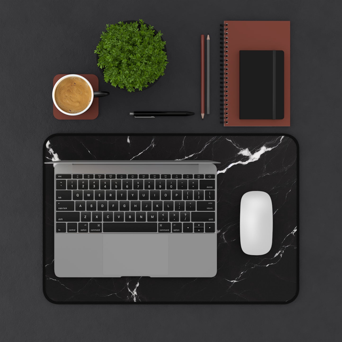 Black Marble Pattern | Desk Mat